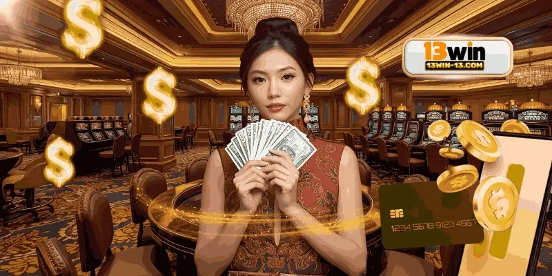 Người chơi thao tác thành công trên cổng nạp tiền 13win